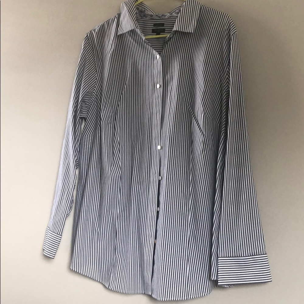 Talbots Black Striped Button Down